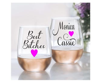 Personalized Wine Glass - Custom Friend Gift