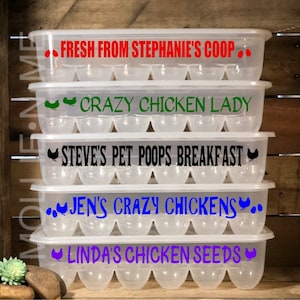Personalized Egg Carton -Funny Egg Container - Egg Holder - Egg Storage - Reusable Egg Container - Design Yours Today!