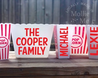 Personalized Popcorn Bucket: Family Night Gift Basket, Party Décor Idea