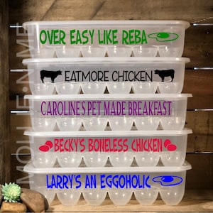 Egg Storage - Reusable Plastic Egg Carton -Funny Egg Container - Egg Holder - Design Yours Today!