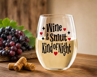 Stemless Wine Glass, Romance Reader, Smut Reader Gift, Book Lover Accessory