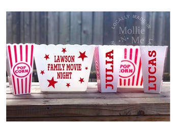 Personalized Family Movie Night Popcorn Bucket: Custom Family Gift