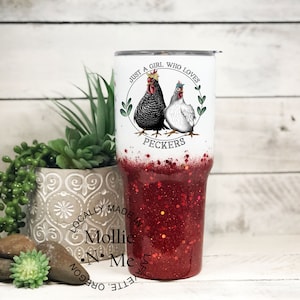 Chicken Lady Glitter Tumbler: Funny Chicken Lover Gift