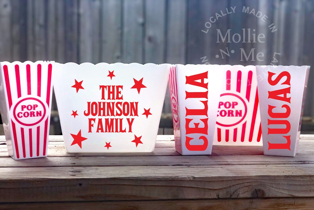 Personalized Family Popcorn Bucket Gift Basket Popcorn Etsy