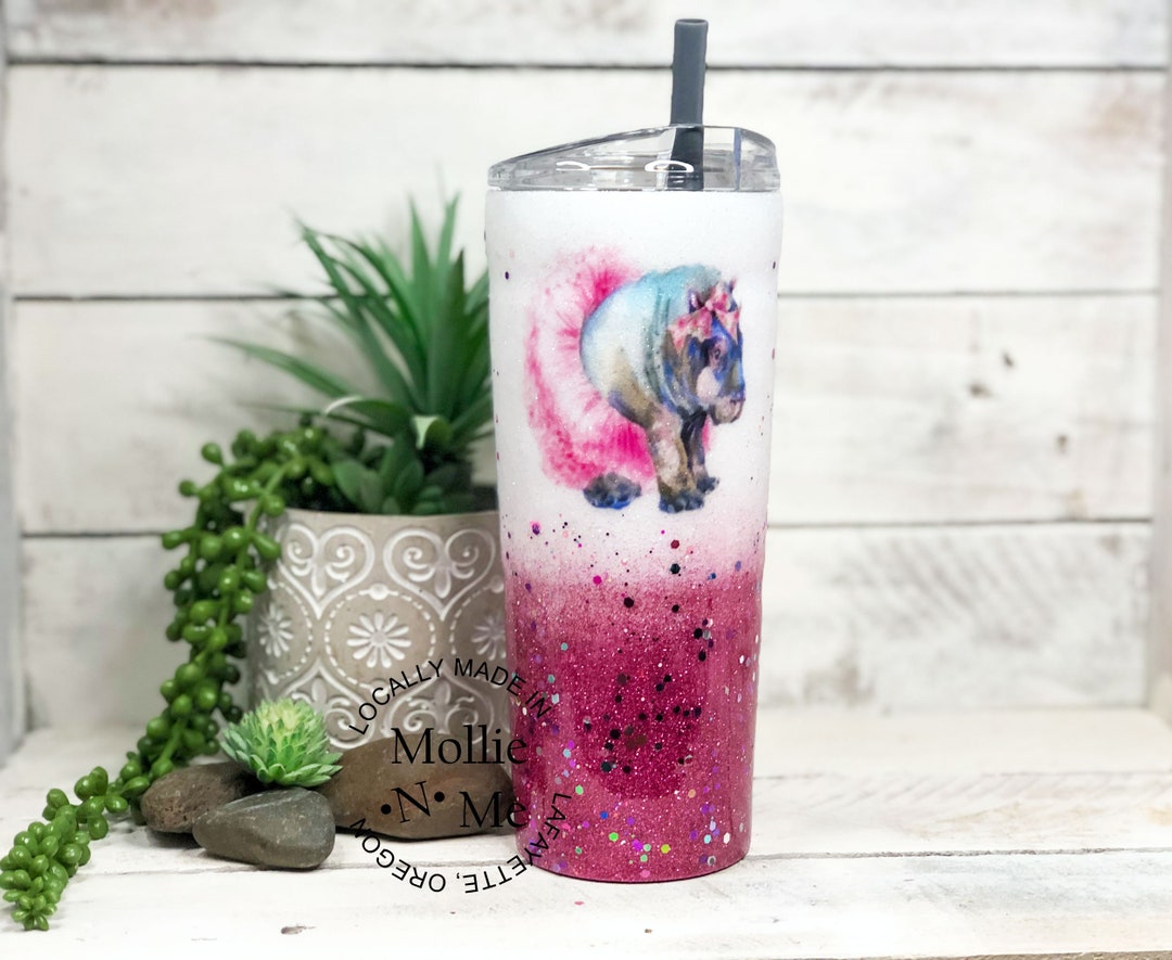 Hippo Glitter Tumbler Hippo Lover Hippo Gifts Pick Your Etsy UK