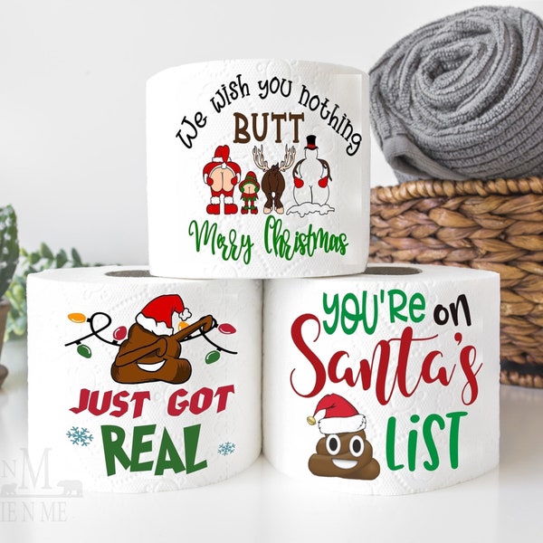 You're On Santa's Shit List Toilet Paper - Toilet Paper Gag Gift - White Elephant Gift- Gift Exchange - Coworker Gift - Funny Toilet Paper