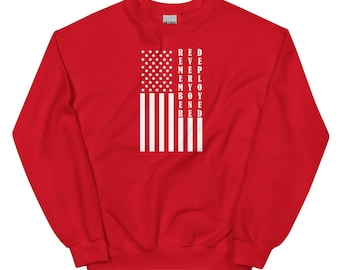 Denken Sie daran, jeder eingesetzt RED Freitag Militär Einsatz US Flagge Sweatshirt S-5XL