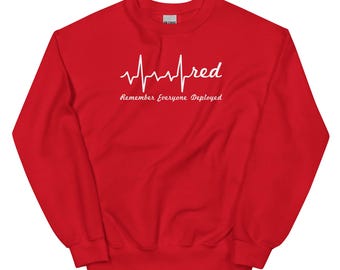Denken Sie daran, jeder eingesetzt RED Freitag Militär Einsatz Herzschlag Sweatshirt S-5XL