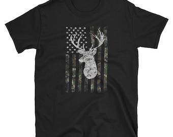 Deer Hunting Camouflage Flag Unisex T-Shirt