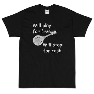 Jogadores de bandolim engraçado jogar de graça camiseta S-5XL
