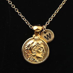 Alexander the Great Necklace, Gold Coin Necklace, Replica Coin Charm Necklace, Alexander The Great Pendant, Ready To Give