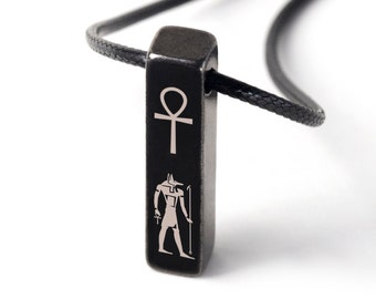 Collier barre Anubis, collier dieu égyptien, bijoux symbole égyptien, peut être personnalisé