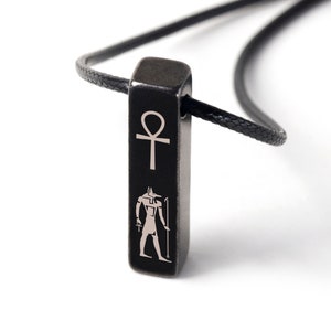 Anubis Bar Necklace, Egyptian God Necklace, Egyptian Symbol Jewelry, Can Be Personalized