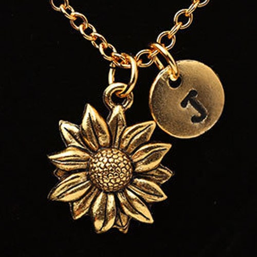 Resin Sunflower Necklace Personalized Sun Flower Charm Etsy