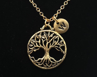 Tree of Life Necklace, Antique Gold Tree of Life Necklace, Custom Tree of Life Charm Necklace, Tree of Life Pendant, Ready To Give