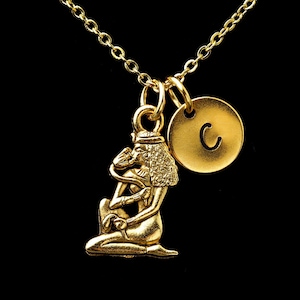 Queen Cleopatra Necklace, Egyptian Jewelry, Egyptian Queen Necklace, Queen Jewelry, Personalized Monogram, Gift Initial Necklace