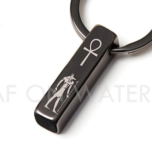 Egyptian God Anubis Keychain, Egyptian Symbol Jewelry, Unique Anubis Pendant, Personalization Available
