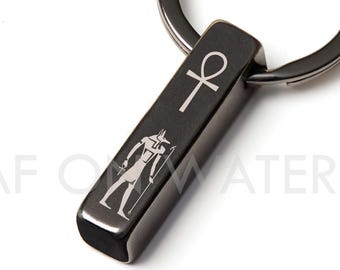 Egyptian God Anubis Keychain, Egyptian Symbol Jewelry, Unique Anubis Pendant, Personalization Available