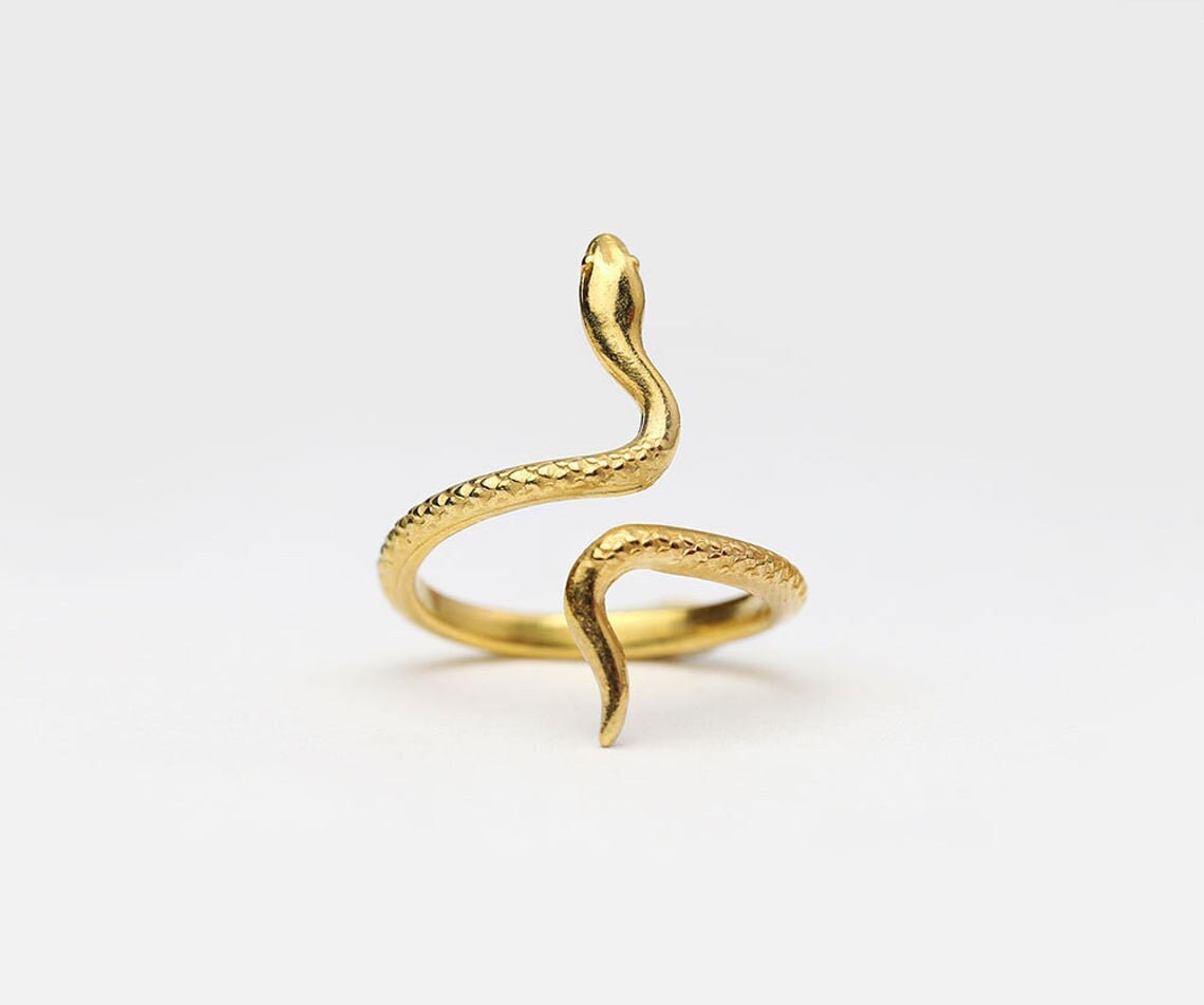 Adjustable Gold Snake, Snake Band, Serpent Ring, Snake Jewelry, Midi ...