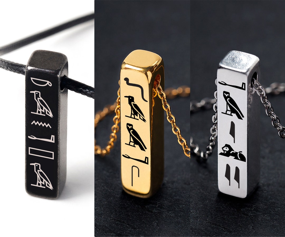 Egyptian Hieroglyphic Name Necklace, Egyptian Alphabet Necklace ...