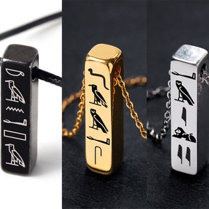 Egyptian Hieroglyphic Name Necklace, Egyptian Alphabet Necklace, Egyptian Symbol Jewelry, Custom Name Jewellery, Can Be Personalized