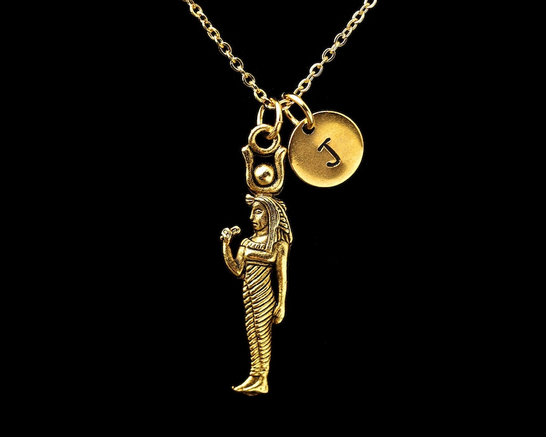 Fertility Gold Goddess Of Marriage Motherhood Jewelry G97 Egyptian Goddess Isis Necklace Personalized Monogram Gift Initial Necklace