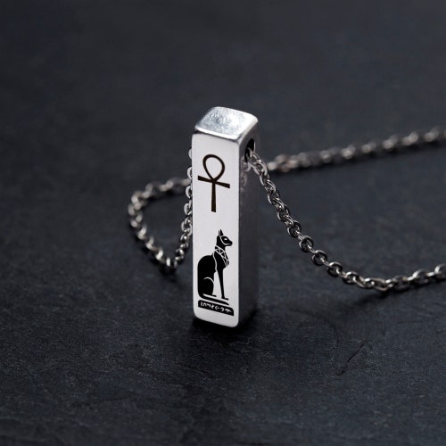 Egyptian Cat Goddess Necklace Bastet Bast Goddess Jewelry Etsy