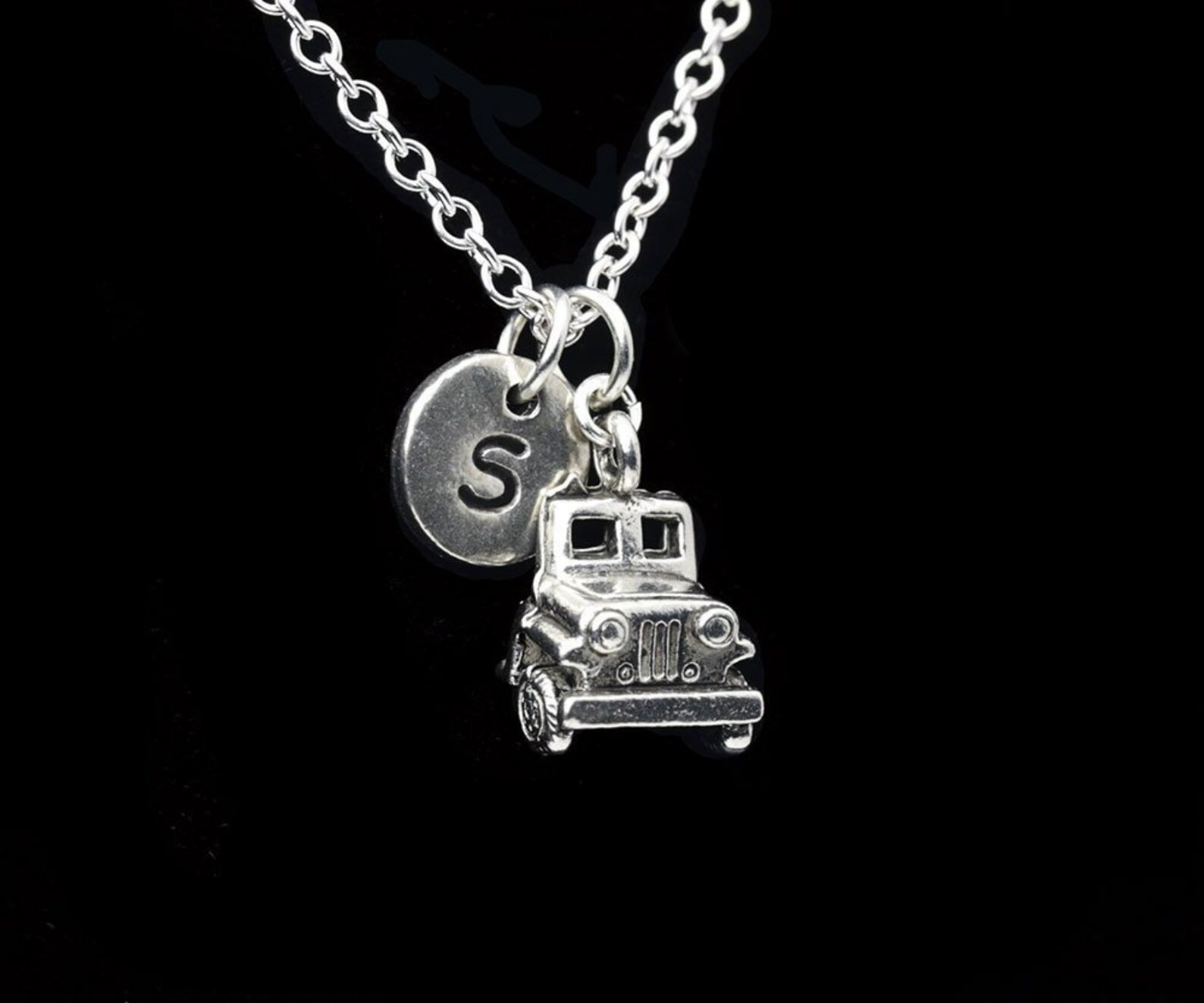 Silver Jeep Necklace Car Charm Necklace Jeep Jewelry off Etsy