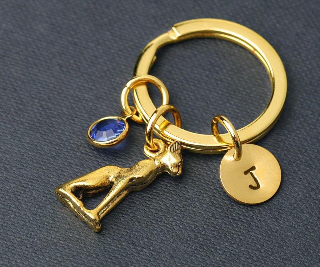 Porte-clés Chat égyptien Bastet En Bronze - Fait Main Par 11pixeli - Neuf
