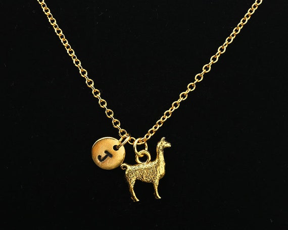 Cute Llama Necklace Gold Llama Charm Animal Jewellery