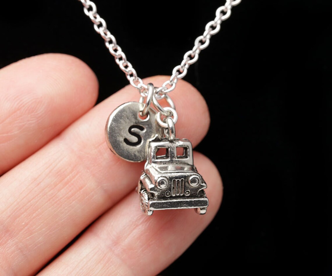Silver Jeep Necklace Car Charm Necklace Jeep Jewelry off Etsy