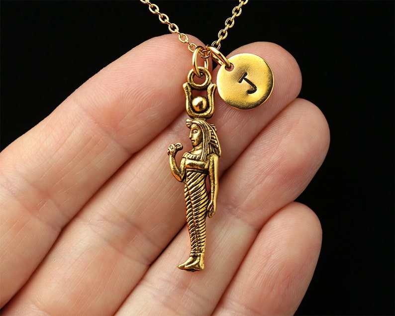 Fertility Gold Goddess Of Marriage Motherhood Jewelry G97 Egyptian Goddess Isis Necklace Personalized Monogram Gift Initial Necklace