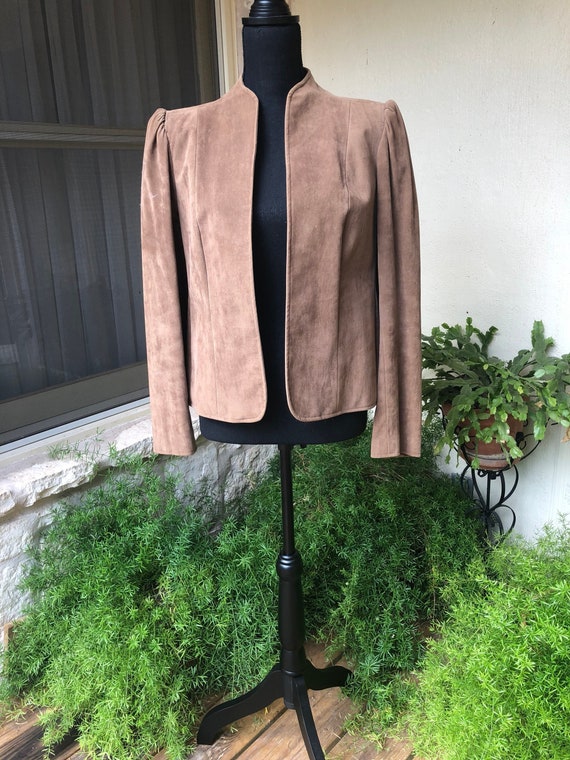 Women's Vintage Brown Suede Long Sleeved Jacket b… - image 1