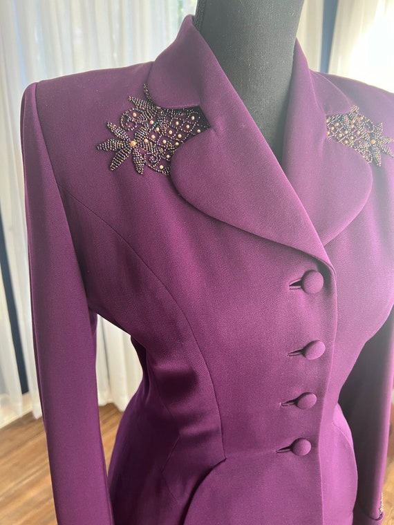 1960's Women's Vintage Small Custom Wool Purple B… - image 2