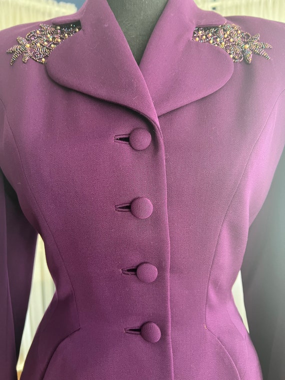 1960's Women's Vintage Small Custom Wool Purple B… - image 3