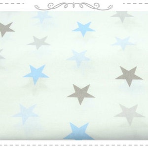 Cotton stars light blue/grey on white