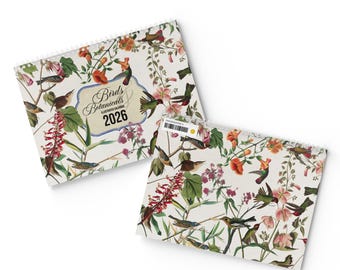 2026 vogels en botanische wandkalender 2026 11 x 8,2 inch, 2026 planning, beste planner, grote planner, maandplanner 2026