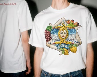 Camiseta unisex Softstyle Trinacria, Sicilia, recuerdo de Sicilia, regalo ideal, herencia siciliana, inspiración siciliana, viajero siciliano