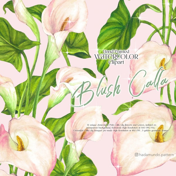 Calla lily watercolor floral clipart, bridal shower invitation, wedding watercolor, flower clipart, wedding shower, digital download bouquet