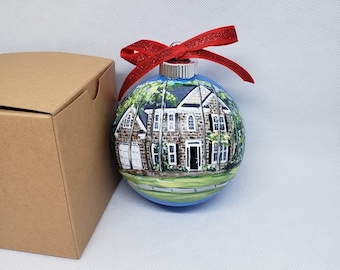 Christmas Custom  hand painted ornament. Custom ornaments. painted house. Christmas hand painted home ornament. Customized Ball