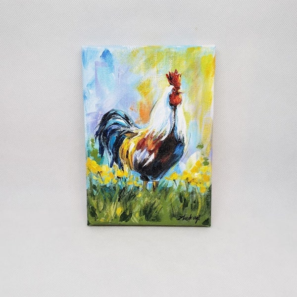 Hand Painted Rooster - Etsy