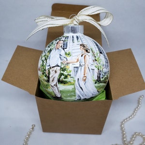 Custom hand painted ornament. Custom wedding ornament. Original painted wedding ornament. Bride Groom gift.Anniversary ornament.Wedding gift