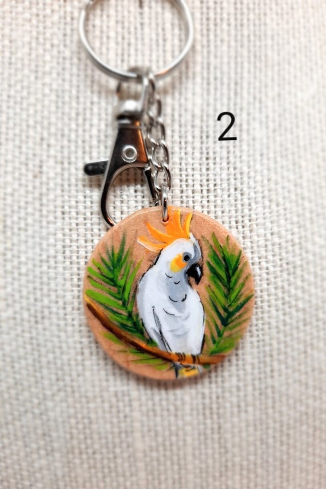 Hand Painted Keyring. Wooden Keychain. Acrylic painted Etsy