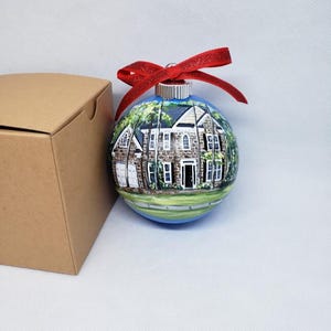 Christmas Custom  hand painted ornament. Custom ornaments. painted house. Christmas hand painted home ornament. Customized Ball