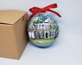 Christmas Custom  hand painted ornament. Custom ornaments. painted house. Christmas hand painted home ornament. Customized Ball