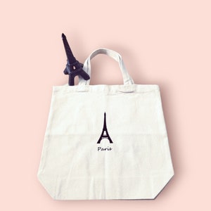 Paris Tote Bag, Eiffel Tower Tote Bag, Paris Natural Canvas Bag, France Tote Bag, Shopping Bag, Paris Lover Gift, France Theme Bag