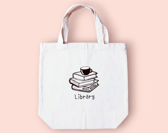 Book Tote Bag, Library Tote, School Bag, Book Lover, Gift, Reader Canvas Bag, Bookworm, Teacher Tote Bag, Reading Tote Bag,Book Bag, Bookish