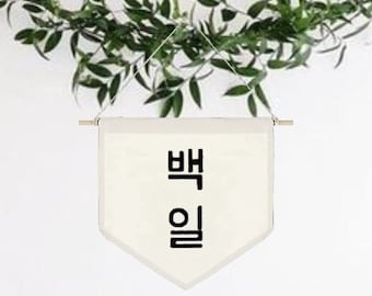 100 day Korean,100일 배너,Baek Il, 백일 배너, Korean banner, Baekil Party, 100th day party, Baekil Janchi, Dol table, Baek Il table, Baek il janchi