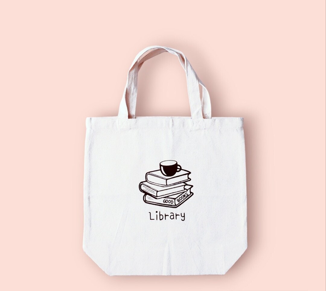 Book Tote Bag, Library Tote, School Bag, Book Lover, Gift, Reader