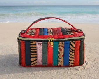 Toiletry Bag Pattern -  Suzi Toiletry Bag With 2 Zipper Pouches, 1 tray and 8 pockets  - Downloadable Pdf Pattern - Free Tutorial -